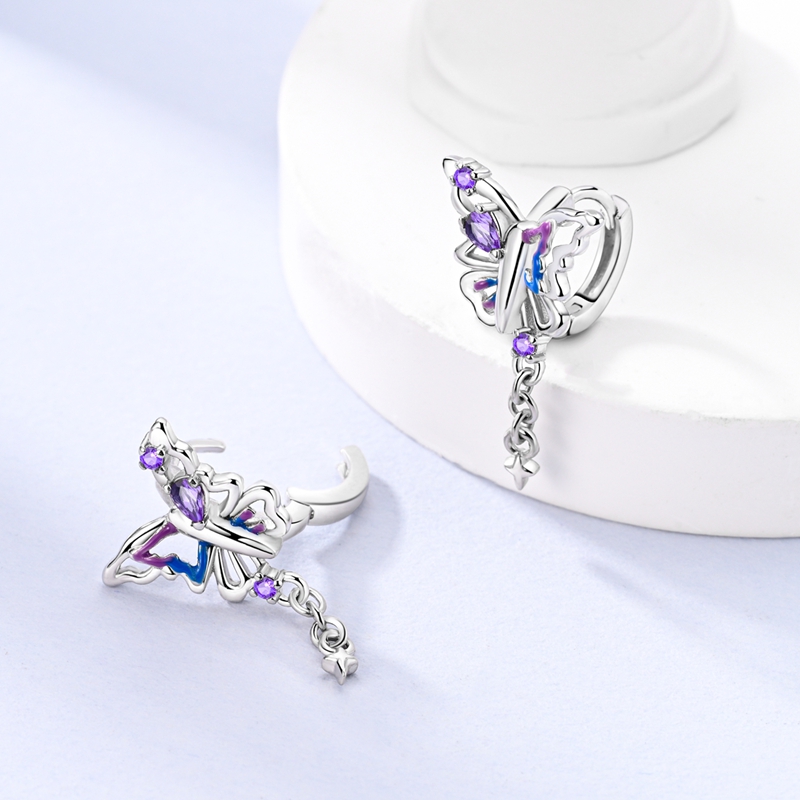 Women's Exquisite Blue-Purple Butterfly Earrings